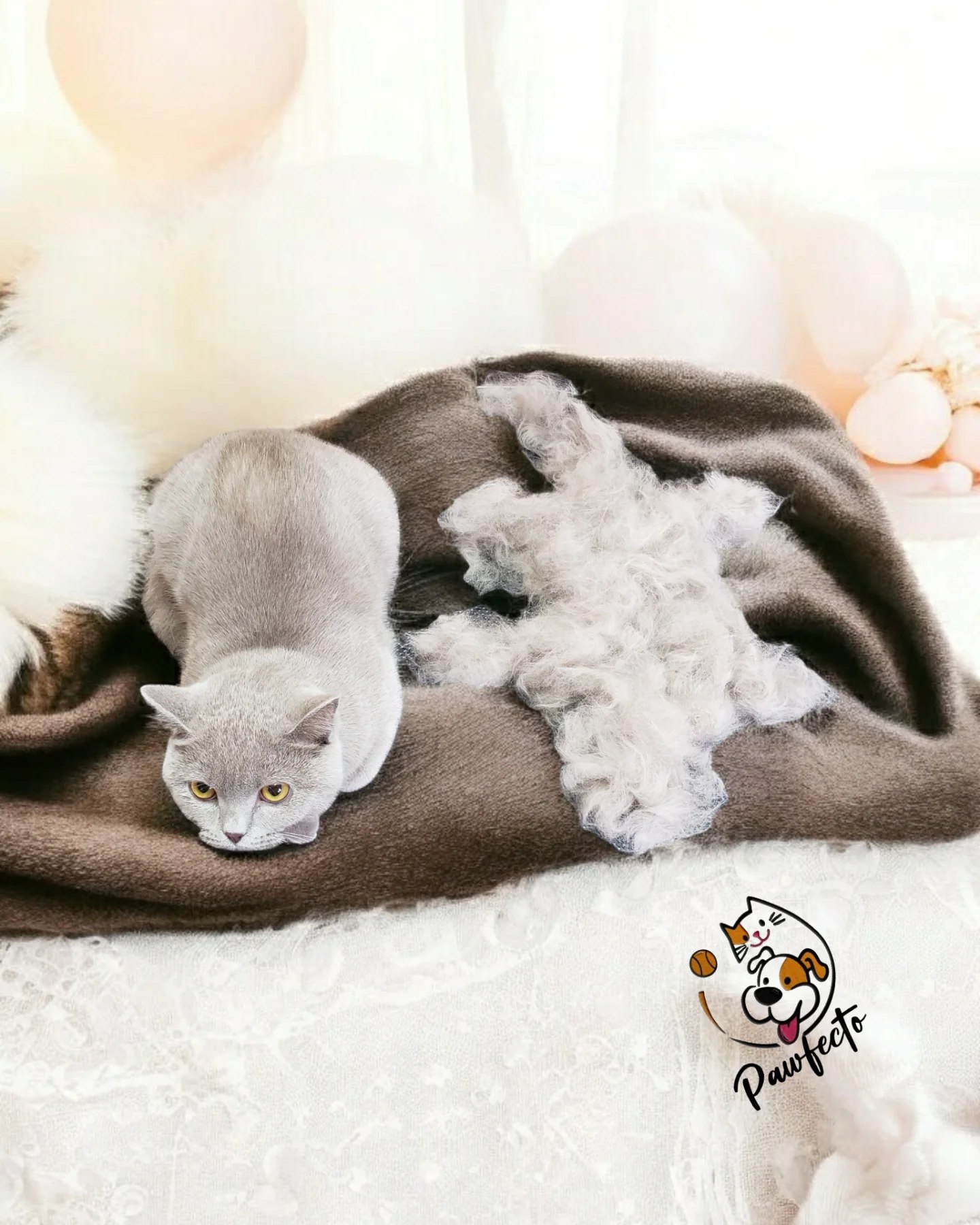 Кот после груминга